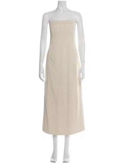 Pre-owned Dissh Linen Long Dress In Neutrals