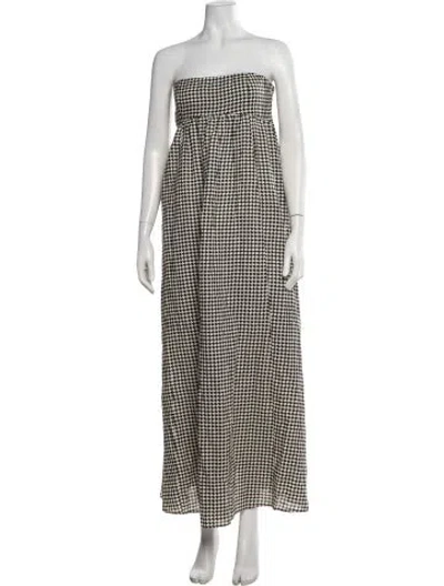Pre-owned Dissh Linen Long Dress In Neutrals