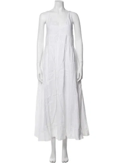 Pre-owned Dissh Linen Long Dress In Neutrals