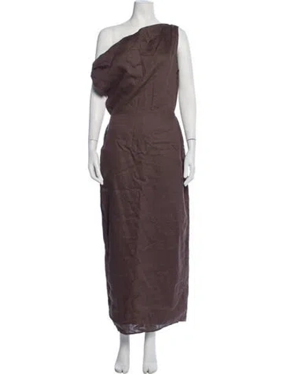 Pre-owned Dissh Linen Long Dress In Neutrals