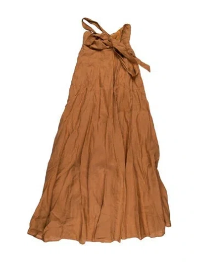 Pre-owned Dissh Linen Long Dress In Orange