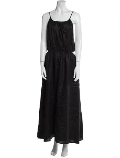 Pre-owned Dissh Linen Long Dress W/ Tags In Black