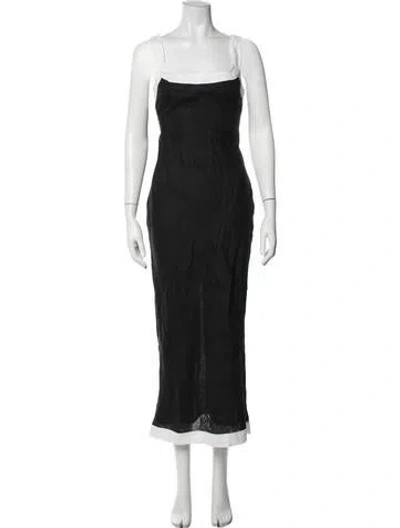 Pre-owned Dissh Linen Long Dress W/ Tags In Black/white