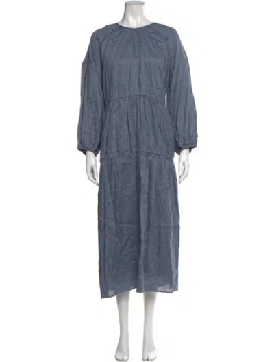 Pre-owned Dissh Linen Long Dress W/ Tags In Blue