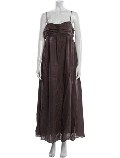 Pre-owned Dissh Linen Long Dress W/ Tags In Brown