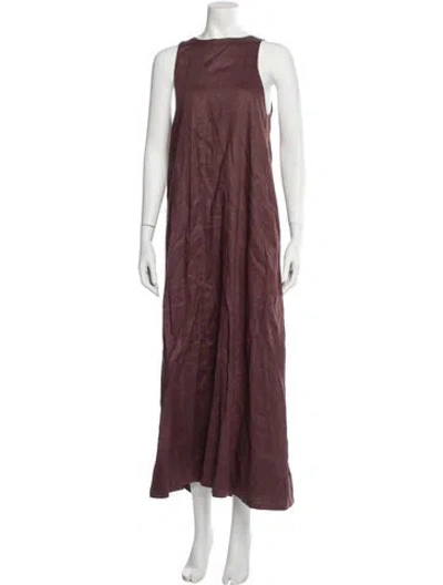 Pre-owned Dissh Linen Long Dress W/ Tags In Burgundy