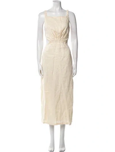 Pre-owned Dissh Linen Long Dress W/ Tags In Neutral