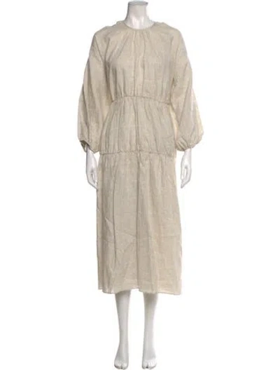 Pre-owned Dissh Linen Long Dress W/ Tags In Neutral