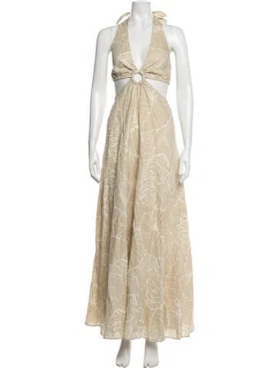 Pre-owned Dissh Linen Long Dress W/ Tags In Neutral