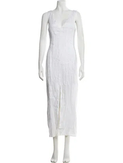 Pre-owned Dissh Linen Long Dress W/ Tags In White