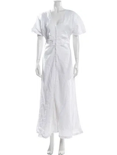 Pre-owned Dissh Linen Long Dress W/ Tags In White