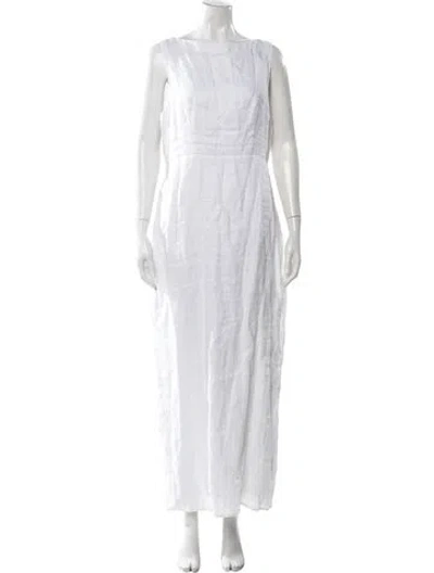 Pre-owned Dissh Linen Long Dress W/ Tags In White