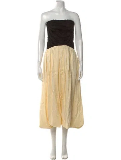 Pre-owned Dissh Linen Long Dress W/ Tags In Yellow