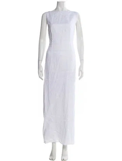 Pre-owned Dissh Linen Long Dress In White