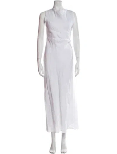 Pre-owned Dissh Linen Long Dress In White
