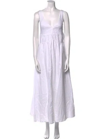 Pre-owned Dissh Linen Long Dress In White