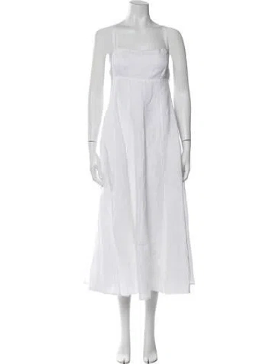 Pre-owned Dissh Linen Long Dress In White