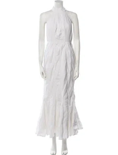 Pre-owned Dissh Linen Long Dress In White