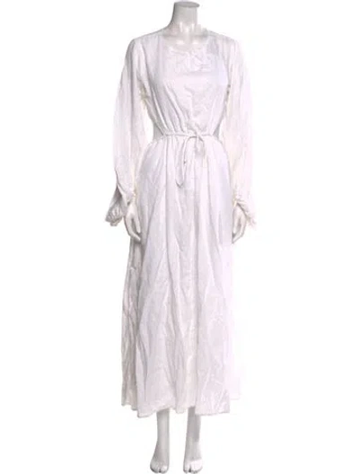 Pre-owned Dissh Linen Long Dress In White