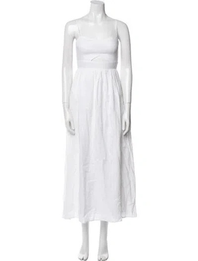 Pre-owned Dissh Linen Long Dress In White