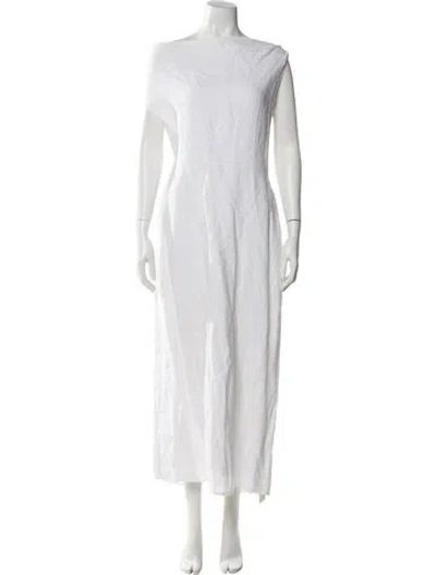 Pre-owned Dissh Linen Long Dress In White