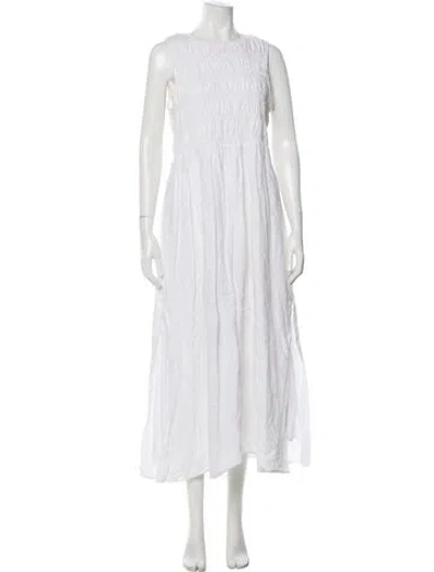Pre-owned Dissh Linen Long Dress In White