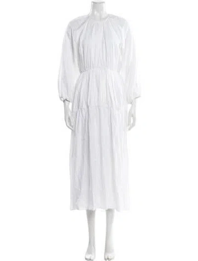 Pre-owned Dissh Linen Long Dress In White