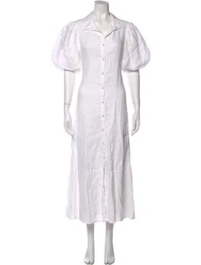 Pre-owned Dissh Linen Long Dress In White