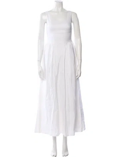 Pre-owned Dissh Linen Long Dress In White