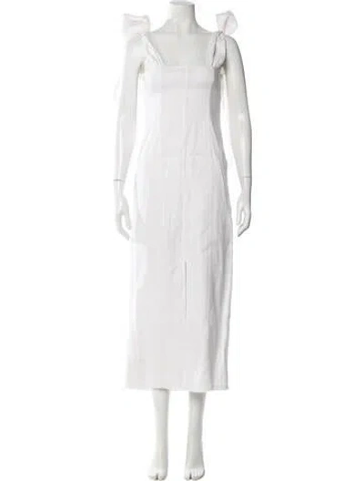 Pre-owned Dissh Linen Long Dress In White