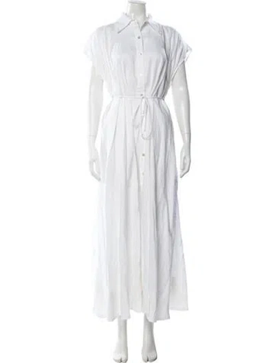 Pre-owned Dissh Linen Long Dress In White