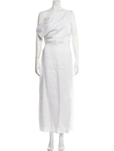 Pre-owned Dissh Linen Long Dress In White