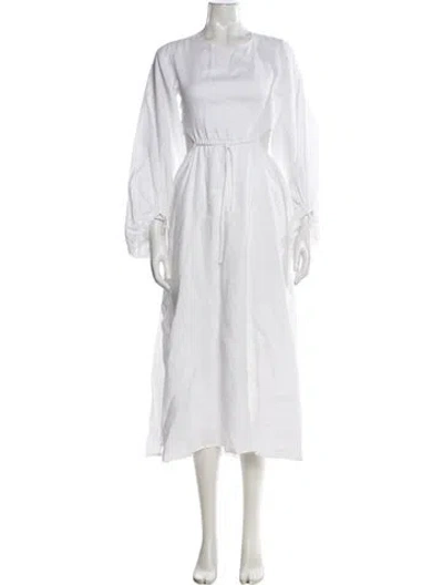 Pre-owned Dissh Linen Long Dress In White