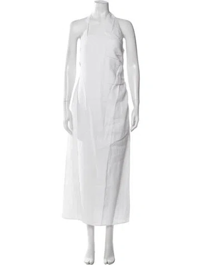 Pre-owned Dissh Linen Long Dress In White