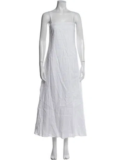 Pre-owned Dissh Linen Long Dress In White