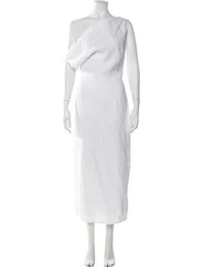 Pre-owned Dissh Linen Long Dress In White
