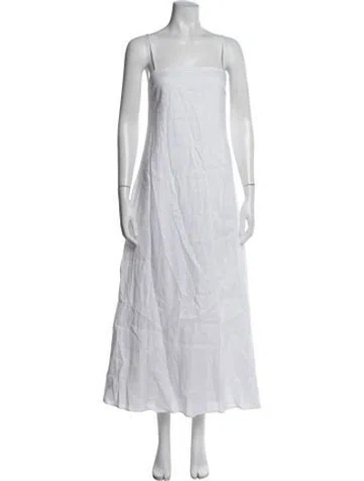 Pre-owned Dissh Linen Long Dress In White