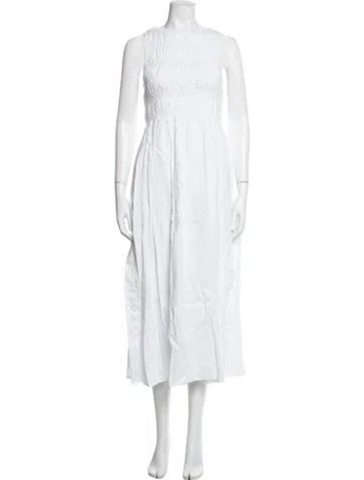 Pre-owned Dissh Linen Long Dress In White