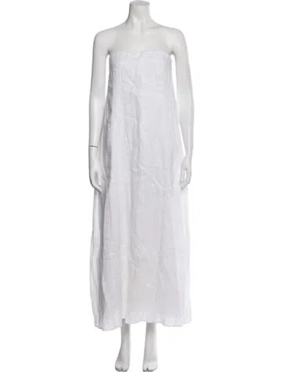 Pre-owned Dissh Linen Long Dress In White