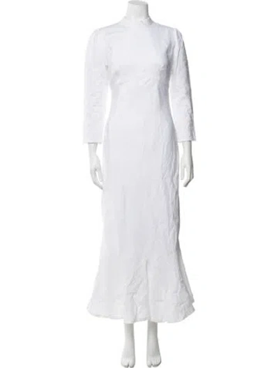 Pre-owned Dissh Linen Long Dress In White
