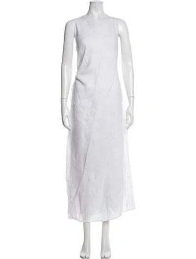 Pre-owned Dissh Linen Long Dress In White