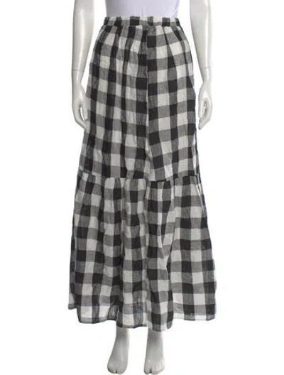 Pre-owned Dissh Linen Long Skirt In Black