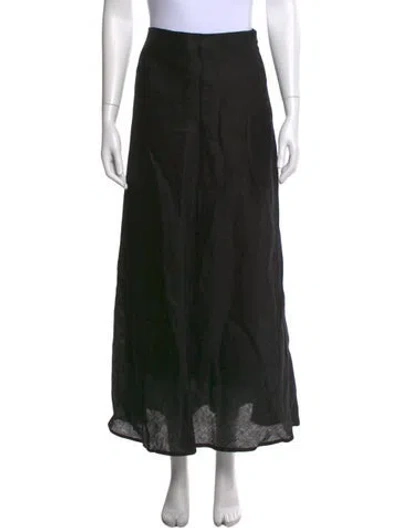 Pre-owned Dissh Linen Long Skirt In Black