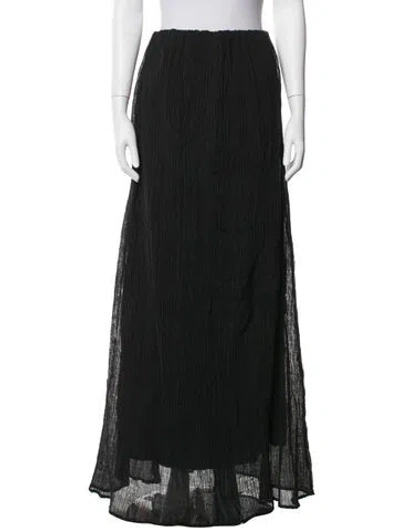 Pre-owned Dissh Linen Long Skirt In Black