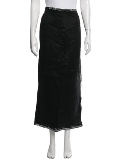 Pre-owned Dissh Linen Long Skirt In Black