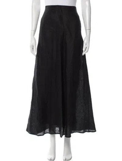 Pre-owned Dissh Linen Long Skirt In Black