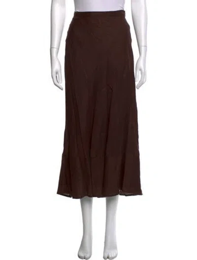 Pre-owned Dissh Linen Long Skirt In Brown