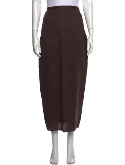 Pre-owned Dissh Linen Long Skirt In Brown