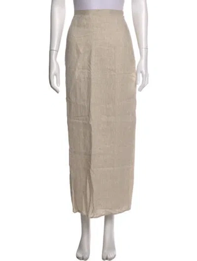 Pre-owned Dissh Linen Long Skirt In Neutral