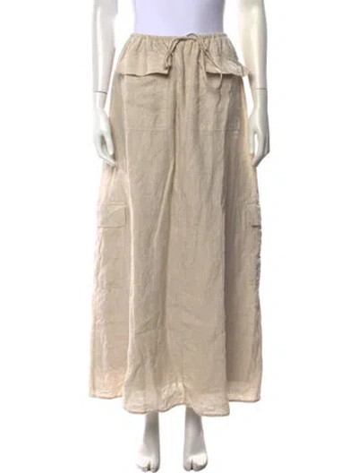 Pre-owned Dissh Linen Long Skirt In Neutrals